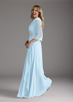 Azazie Jaycee vestidos de madre de la novia Vestido de Azul Cielo de Gasa de Corte En A image3