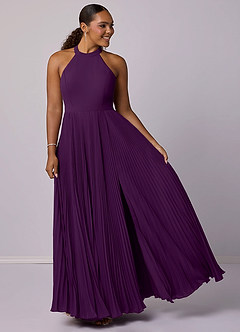 Barbie ♥ Azazie Bridesmaid Dresses Grape A-Line Pleated Chiffon Dress image9