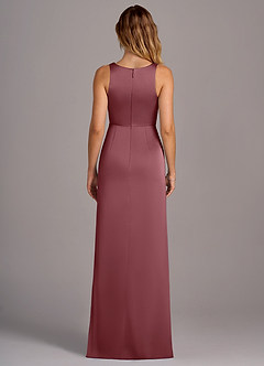 Azazie Wrenlee Bridesmaid Dresses Desert Rose A-Line Stretch Satin Dress image7