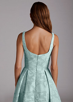 Azazie Amalie Bridesmaid Dresses Mist A-Line Pleated Floral Burnout Dress image6