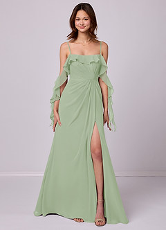 Barbie ♥ Azazie Bridesmaid Dresses A-Line Off the Shoulder Chiffon Floor-Length Dress image7