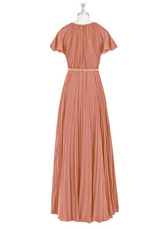 Azazie Kara Modest brudtärna klänningar Klänning A-Line Plisserad Golvlängd Chiffong image8
