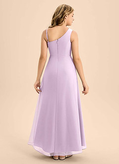 Azazie Brooke Junior Frosted Lilac A-Line Side Slit Chiffon Dress image2