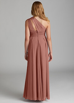 Azazie Charlize Junior Cedar Rose A-Line Mesh Dress image2