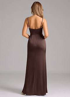 Azazie Aimee Bridesmaid Dresses Ganache A-Line Sweetheart Neckline Stretch Satin Dress image2