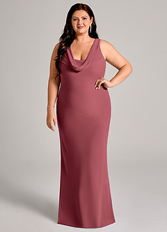 Azazie Rylina Bridesmaid Dresses Merlot Mermaid Pleated Chiffon Dress image7