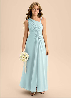 Azazie Brooke Junior Jurk van Chiffon met A-Lijn Zijsplit De Nevel image1