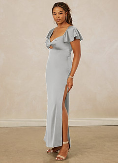 Christian Siriano Bridal for Azazie 1005 Bridesmaid Dresses Silver Sheath Sweetheart Neckline Stretch Satin Dress image11