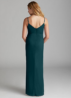 Azazie Deandra Junior Robe Fourreau en Maille Vert Pin image2