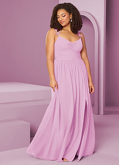 Barbie ♥ Azazie Bridesmaid Dresses Candy Pink A-Line Pleated Chiffon Dress image11