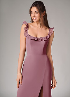 Azazie Callie Bridesmaid Dresses Vintage Mauve Mermaid Side Slit Chiffon Convertible Dress image6