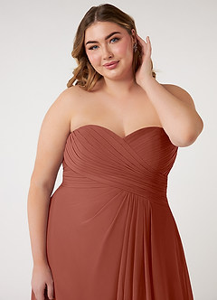 Azazie Arabella Allure Bridesmaid Dresses Auburn A-Line Sweetheart Neckline Chiffon Convertible Dress image18