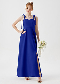 Azazie Rosey Junior Royal Blue A-Line Sweetheart Neckline Stretch Crepe Dress image5