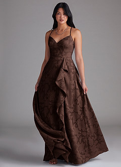 Azazie Naeem Bridesmaid Dresses Ganache A-Line Sweetheart Neckline Floral Burnout Dress image4
