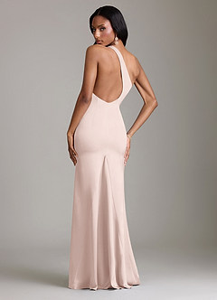 Azazie Voni Suknie dla druhen Syrena Jedno ramię Satyna elastyczna Do ziemi Sukienka image2