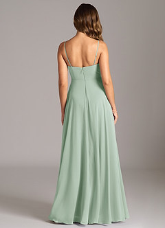 Azazie Amani Bridesmaid Dresses Agave A-Line Pleated Chiffon Dress image2