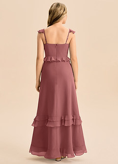 Azazie Tavie Junior Vestido de Amatista de Gasa de Corte en A con Volante image2