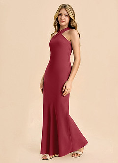 Azazie Doretta Junior Robe Fourreau en Mousseline de soie Plissée Grenade image4