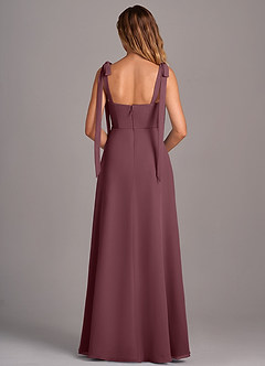 Azazie Debra Bridesmaid Dresses Sangria A-Line with Pockets Chiffon Convertible Dress image9