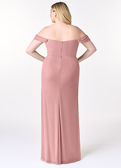 Azazie Tessa Robes de demoiselle d'honneur Robe Fourreau Convertible en Maille Schulterfreier Schatz Rose Poussiéreuse image9