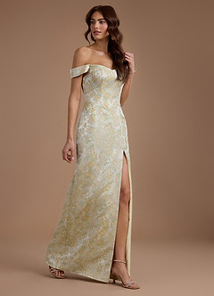 Robe Longue Crème Au Beurre Florale Janet image6