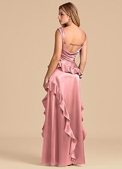 Azazie Sloane Robes de demoiselle d'honneur Robe Trapèze en Satiné métallisé Encolure en Forme de Cœur Rosette image2