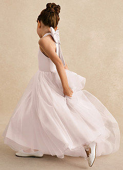 Azazie Bev Flower Girl Dresses Rose Petal A-Line Convertible Tulle Dress image7