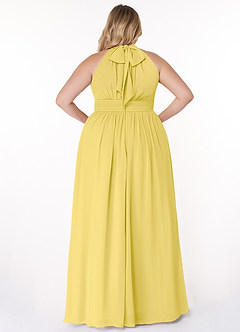 Azazie Iman Bridesmaid Dresses Canary A-Line A-Line Ruched Chiffon Dress image9