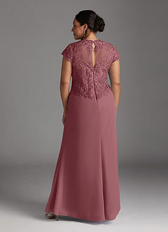 Azazie Junie Mother of the Bride Dresses Desert Rose A-Line Lace Chiffon Dress image2