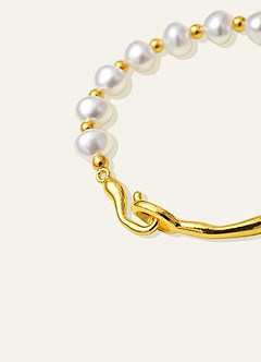 front Bracciale organico in oro e perle