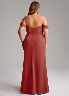 Azazie Saige Bridesmaid Dresses Terracotta A-Line Off the Shoulder Chiffon Convertible Dress image15