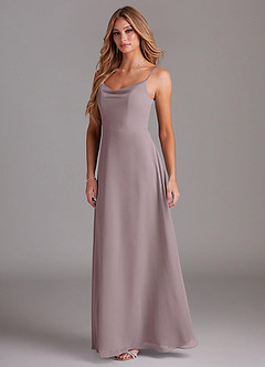 Azazie Daenerys Bridesmaid Dresses Dusk A-Line Cowl Chiffon Dress image4