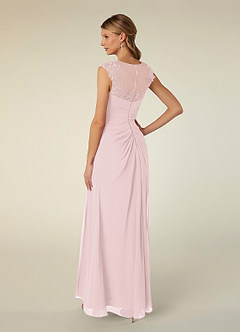 Azazie Libby Kleider für die Brautmutter A-Linie Schaufel Pailletten Chiffon Kleid Zartrosa image4