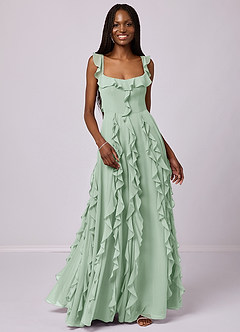 Barbie ♥ Azazie Bridesmaid Dresses Agave A-Line with Pockets Chiffon Dress image4