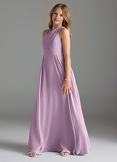 Azazie Dallas Junior Wisteria A-Line Pleated Chiffon Dress image4