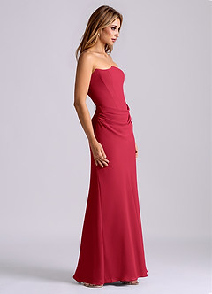 Azazie Debby Bridesmaid Dresses Scarlet Mermaid Strapless Chiffon Dress image5