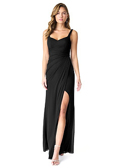 Azazie Verami Bridesmaid Dresses Black Mermaid Lace Mesh Dress image1