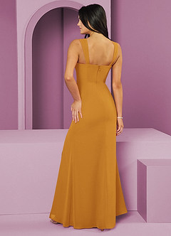 Barbie ♥ Azazie Jurken voor bruidsmeisjes Jurk van Chiffon met Zeemeermin Geplooid Boterbabbelaar image2