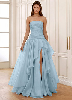 Ocavivien Schüchternes Blau Tüll-Abendkleid image3