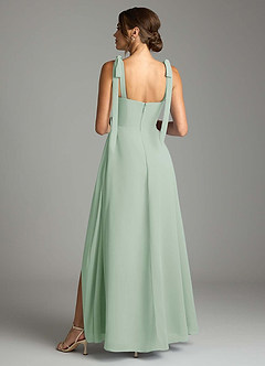 Azazie Debra Bridesmaid Dresses Agave A-Line with Pockets Chiffon Convertible Dress image10