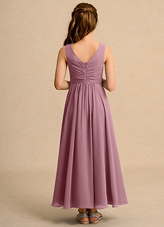 Azazie Ducky Girls Formal Flower Girl Dresses Vintage Mauve A-Line Pleated Chiffon Dress image2