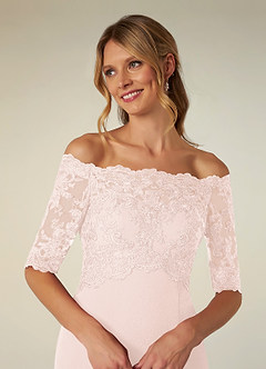 Azazie Jette vestidos de madre de la novia Vestido de Rosa Rubor de Encaje de Sirena con Vestidos sin tirantes image6