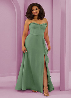 Barbie ♥ Azazie Bridesmaid Dresses Matcha A-Line Sweetheart Neckline Chiffon Dress image10