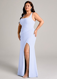 Azazie Mero Jurken voor bruidsmeisjes Jurk van Chiffon met Kolom Geplooid Lavendel image12