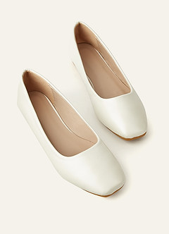 front Mehrfarbige Ballerinas mit eckiger Spitze