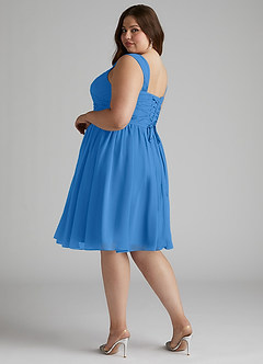 Azazie Angie Bridesmaid Dresses Blue Jay A-Line Corset Chiffon Dress image12