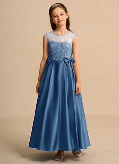 Azazie Candy Girl Flower Girl Klänningar Klä Balklänning i Matt satäng Rosett image5