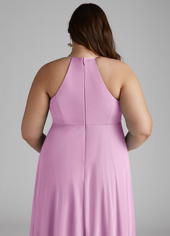 Azazie Annabelle Maternity Bridesmaid Dresses A-Line V-Neck Pleated Mesh Floor-Length Dress image10