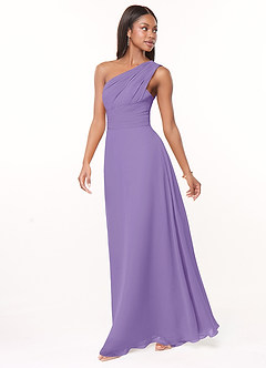 Azazie Ashley Brautjungfernkleider A-Linie Gestreift Chiffon Kleid Tahiti image4