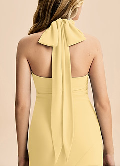 Azazie Velli Junior Meerjungfrau-Linie Hoher Kragen Chiffon Kleid Butter image6